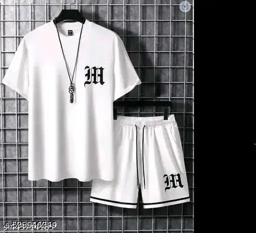 Trendy lightweight plain lycra fabric summer night suit for men