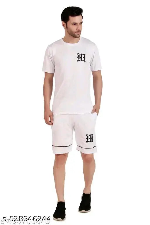 Trendy lightweight plain lycra fabric summer night suit for men