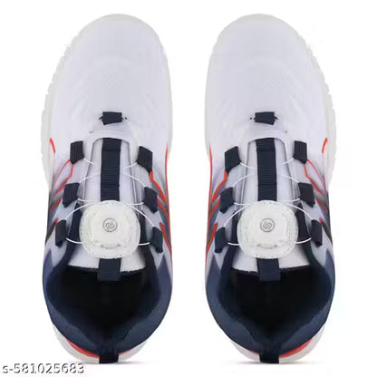 MOONWALK || Auto Lace-Up Sports Shoes for Men| Stylish Printed Fabric Upper | Lightweight EVA Sole | No-Tie Comfortable Fit Sneakers