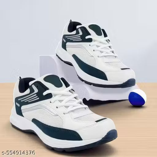White Solid Sneakers For Men Unique Trendy Men Casual Shoes