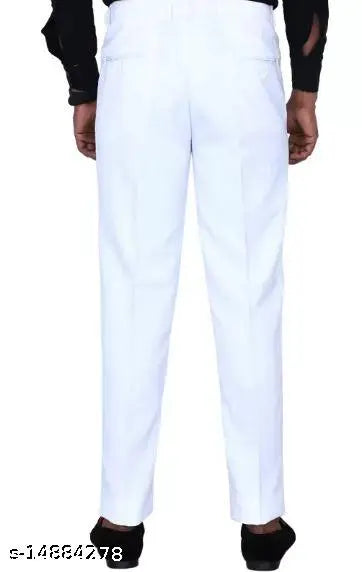 Men Regular Fit Solid Spread Collar Casual Shirt and White Trousers for partywear -Black & White