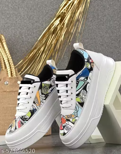 Gorgues White Men printed sneakers