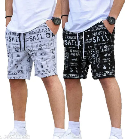 Men's Cotton Shorts | pack of 2 | Printed casual Shorts for men