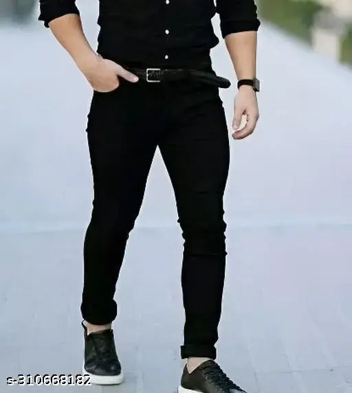 Men High quality Denim Black Jeans CSURGO