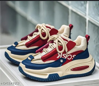 chunky sneakers red blue retro nsp shoes