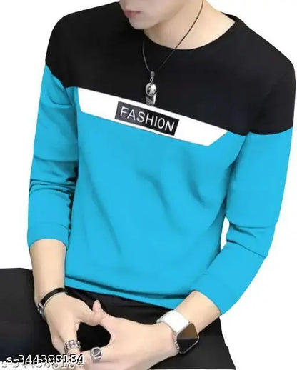 Men'S Round Neck Cotton Blend Tshirt
